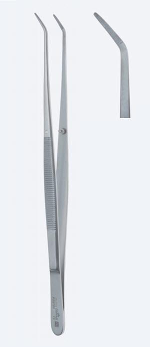 Пінцети, хірургічні, дисекційні, делікатні, вигнуті, кінчик 1,0 мм, загальна довжина 200 мм, 8". Бренд - Asanus Medizintechnik Gmb, Німеччина